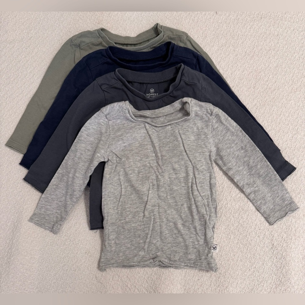The Honest Company Kids Long Sleeve Shirt Set - Gray, Navy, Olive